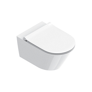 Catalano Zero Унитаз подвесной 55x35см, безободковый, смыв Silentech 3.0, покрытие Cataglaze+, цвет: белый глянцевый