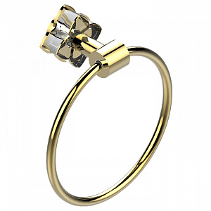 THG Pétale de cristal clair liseré doré Полотенцедержатель - кольцо 18см., подвесной, цвет: золото/прозрачный хрусталь