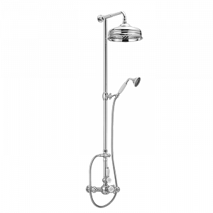Huber Victorian Душевая стойка, с термостатическим смесителем, верхним душем 30см, ручным душем, с держателем и шлангом, цвет: хром