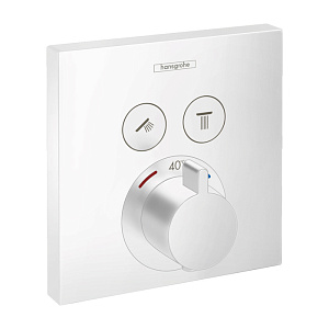 Hansgrohe ShowerSelect Термостат для душа, 2 источника, внешняя часть, цвет: белый матовый