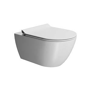 GSI Pura Унитаз подвесной 55х36см., Swirlflush с креплением, безободковый, цвет: белый матовый