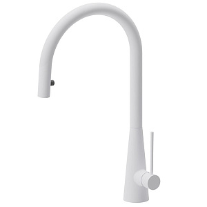 Newform Ycon Смеситель для кухни, 1 отв., с выдвижным изливом, цвет: Bianco opaco
