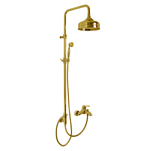 Fima Carlo Frattini Lamp Душевая стойка, верхний душ 20см., со смесителем, с ручным душем и держателем, цвет: золото
