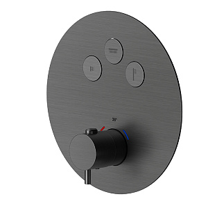 Newform X-STEEL 316 Смеситель для душа, встраиваемый, термостатический, на 3 источника, с кнопками, цвет: PVD Brushed gun metal