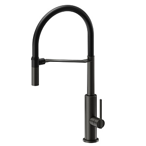 Newform Konbu Смеситель для кухни, на 1 отв., поворотный излив, цвет: carbon-черный матовый