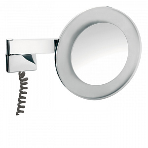 EMCO Prestige Зеркало косметическое, LED, Ø265мм,  двойной, snoer, 5x кратное увеличение, подвесной, цвет: хром