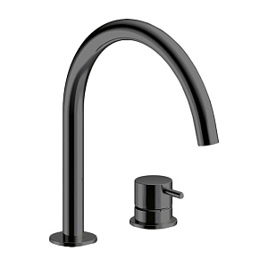 Almar Mixers Смеситель для раковины, 2 отв., без донного клапана, цвет: черный металл брашированный PVD