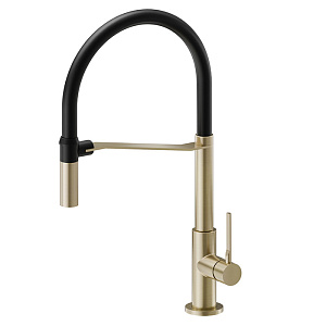Newform Maki Смеситель для кухни, 1 отв., цвет: Brushed p. Gold/Matt black