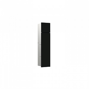 EMCO Asis Pure Модуль для унитаза, встраиваемый, ершик, держатель т/бумаги, запасного рулона , левый, цвет: черный