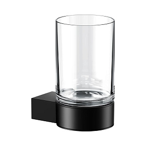 Keuco Plan Стакан, подвесной, хрустальный, цвет: прозрачный/черный матовый