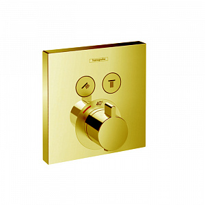 Hansgrohe ShowerSelect Термостат для душа, 2 источника, внешняя часть, цвет: золото