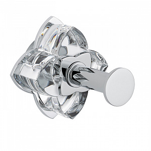 THG Pétale de cristal clair Крючок подвесной, длинный, цвет: хром/прозрачный хрусталь