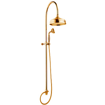 Nicolazzi Doccia Душевая стойка с верхним душем Ø 20см, переключателем и ручным душем, цвет: золото
