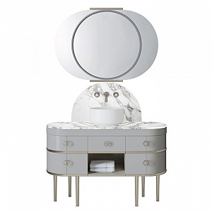 Devon&Devon Scottie Комплект напольной мебели с базой 122 см, зеркалом 110х78.6 см, цвет: CALACATTA ORO/WARM GREY
