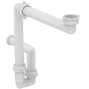 Ideal Standard Space Saving Сифон для умывальника, под донный клапан, сберегающий пространство, пластиковый, (подходит к любой мебели), цвет: белый