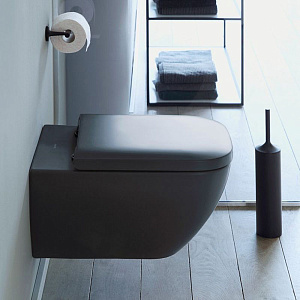 Duravit Happy D.2 Plus Унитаз подвесной rimless 36.5x54см, вкл. крепление Durafix, с покрытием WG, цвет: антрацит матовый