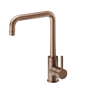 Newform Real Смеситель для кухни, на 1 отв., квадратный излив, цвет: brushed copper bronze