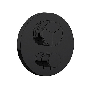 Almar Core Смеситель для душа, встраиваемый, термостатический, с кнопочным управлением для 3-х потребителей, цвет: черный матовый