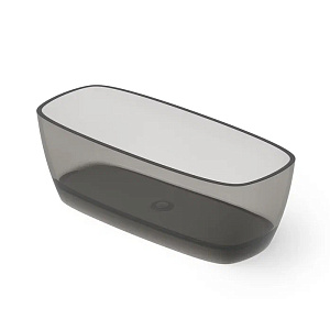 Dea Design Soul Ванна 170х72х56см., отдельностоящая, Glasstech, прозрачная смола, цвет: Smoky Black R4