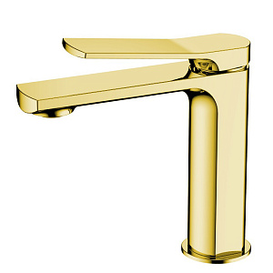 NEMO Prima Смеситель для раковины, 1 отв., с донным клапаном, цвет: брашированное золото