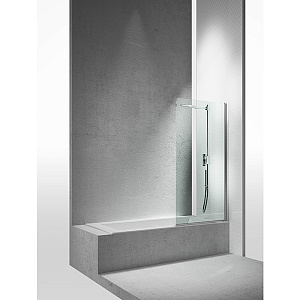 VismaraVetro Шторка на ванну LV, размер 80-82см, высота 150Нсм, DX (правая), стекло Transparent 04, профиль Bright Silver 21, TPA