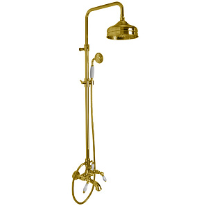 Fima Carlo Frattini Herend Душевая стойка, верхний душ 20см., со смесителем, ручным душем и держателем, цвет: золото