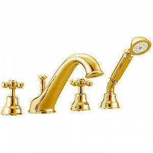 CISAL Arcana Ceramic Смеситель на борт ванны на 4 отверстия, цвет: золото