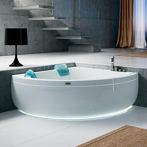 Jacuzzi Aquasoul Corner 155 R+C Ванна, 155x155x57см, гидромассажная, встроенная, смеситель, цвет: белый