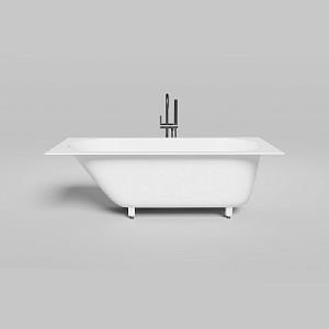Salini Lofo Kit Ванна 168.8х74.2х59см., встраиваемая, Solid Surface, с донным клапаном, сифоном, ножками, слив-переливом, цвет: белый матовый