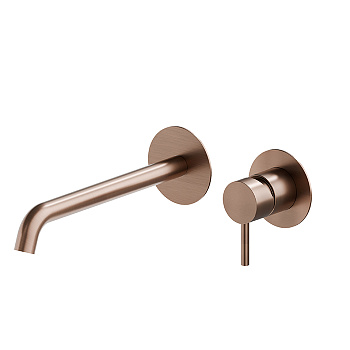 Newform X-STEEL 316 Смеситель для раковины, встраиваемый, излив: 23.9см., цвет: PVD Brushed copper bronze