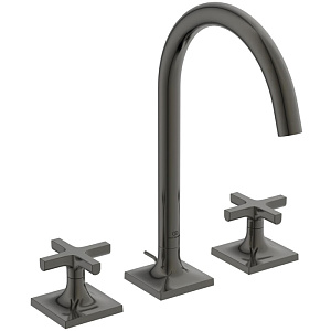 Ideal Standard Joy Neo Смеситель для раковины, на 3 отв., с донным клапаном, цвет: PVD Magnetic Grey