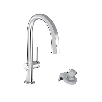 Hansgrohe Aqittura Смеситель для кухни, 1 отв., с вытяжным изливом 1jet и функцией фильтрации, цвет: хром 