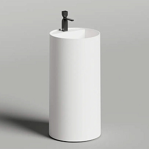 Salini Armonia Round Top 01 Раковина напольная 45х45х90см., слив в стену, с 1 отв., с декор.накладкой, мат-л: S-Sense, цвет: белый глянцевый