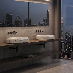 Dea Design Marble Salerno Раковина 65х47х13см., накладная, без отв., мрамор, цвет: Statuario White