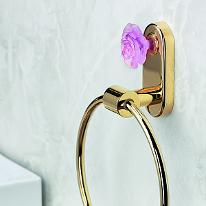 THG Rose Полотенцедержатель - кольцо 18см., подвесной, цвет: золото/розовый