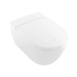 Villeroy&Boch Viclean Унитаз-биде 38.5х59.5х36см., подвесной, в комплекте с сиденьем, покрытие CeramicPlus, цвет: альпийский белый