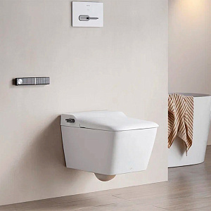 Arrow Glacier Унитаз Smart с функцией биде, 41x60см, подвесной, безободковый, клавиша смыва, цвет: белый