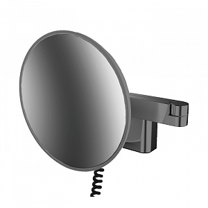 Emco Evo Косметическое зеркало, LED, Ø209mm, 2-колено, шнур, 5x увелич., подвесной, цвет: черный
