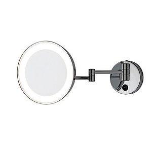 Bertocci Specchi Зеркало косметические, настенное зеркало с LED-подсветкой и выключателем, 3-х кратное увеличение, цвет: хром