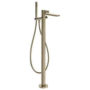 Gessi Inverso Rigato Смеситель для ванны, напольный, с переключателем и ручным душем, цвет: Warm Bronze Br PVD