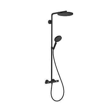 Hansgrohe Raindance Душевая стойка с термостатом 1jet (верхний душ 240мм, ручной душ с держателем), цвет: черный матовый