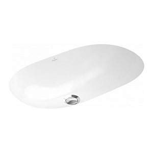 Villeroy&Boch O.novo Раковина встраиваемая под столешницу 53x32см, с переливом, CeramicPlus, цвет: альпийский белый