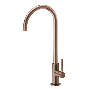 Newform Maki Смеситель для кухни, на 1 отв., высокий, круглый излив, цвет: brushed copper bronze