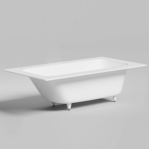 Salini Orlanda Plus Встраиваемая ванна 190х100х60cм, "Up&Down", сифон, щелевой слив-перелив, S-Stone, цвет: белый матовый