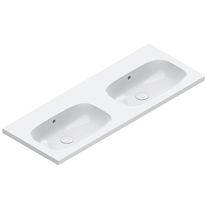 Catalano Alvea Раковина двойная 120х46см., подвесная или на мебель, без отв., цвет: белый глянцевый