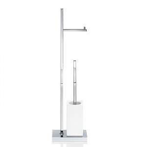 Decor Walther DW 6710 Напольная стойка 73см., с ершиком и бумагодержателем, фарфор, цвет: хром / белый