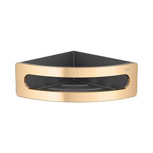 Keuco Elegance Полочка для душа, подвесная, угловая, цвет: brushed brass/anthracite