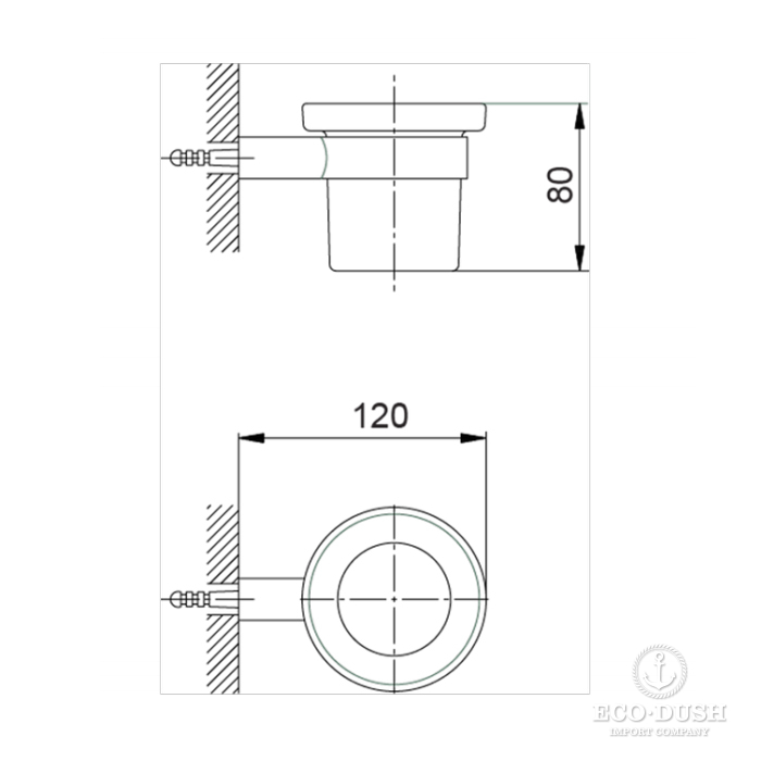 Cisal System Стакан подвесной, цвет: матовое стекло/черный матовый