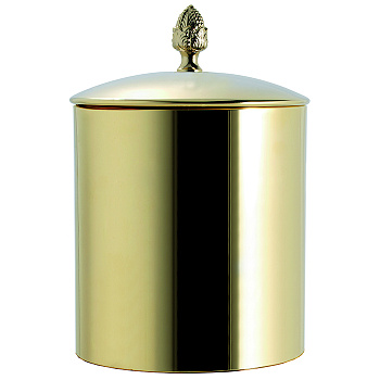 TW SSS6501, ведро с крышкой диаметр 22 x h29см, материал латунь, напольное, цвет: золото