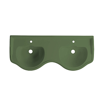 Kerasan Retro Раковина двойная 120 см, с 1 отв., с переливом, цвет: verde matt